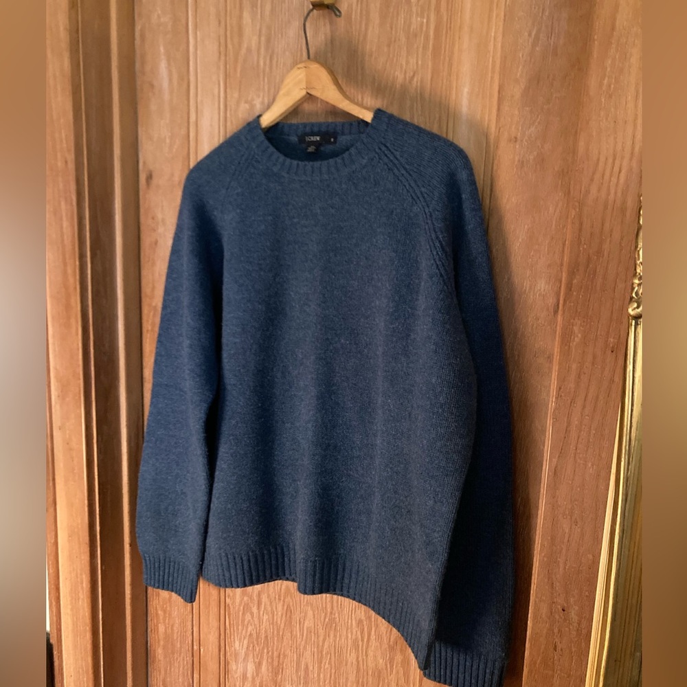 J.Crew Blue 100% Lambswool Sweater Men’s XL